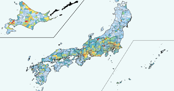 全国外国人在留率(2025年最新)ヒートマップ
